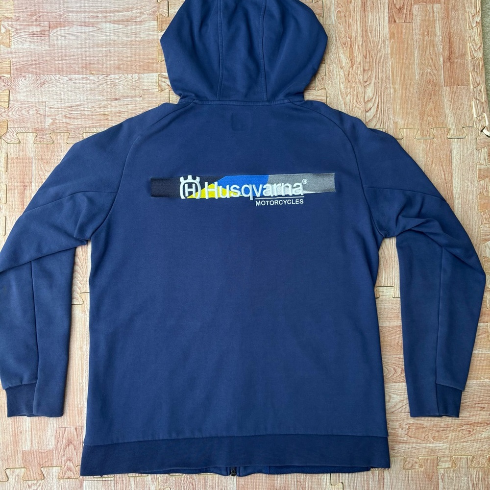 Husqvarna Motorcycles HQV Authentic Zip Hoodie Men’s Large Blue Embroidered Logo